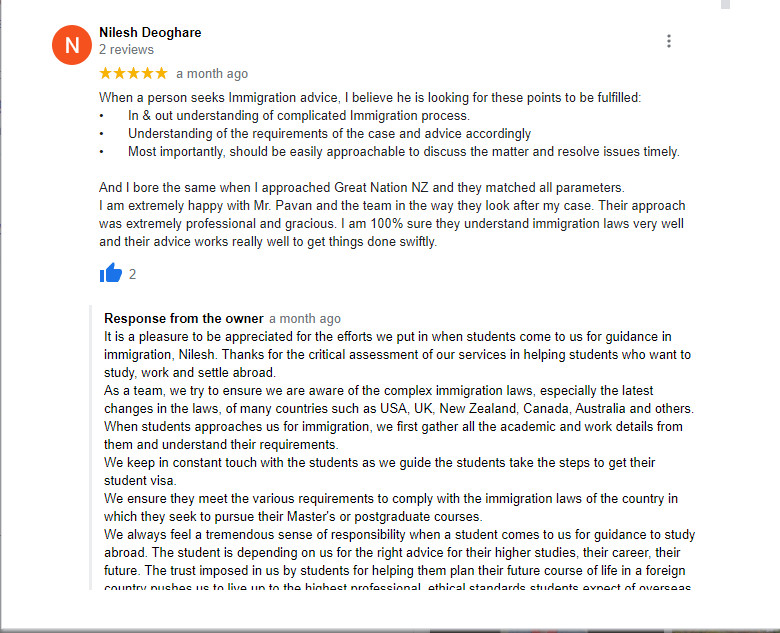 Nilesh Deoghare rates us 5 stars on Google Reviews