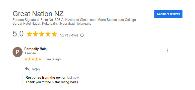 Parepally Balaji rates us 5 stars on Google Reviews