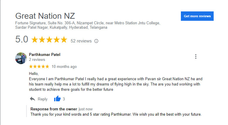 Parthkumar Patel rates us 5 stars on Google Reviews.