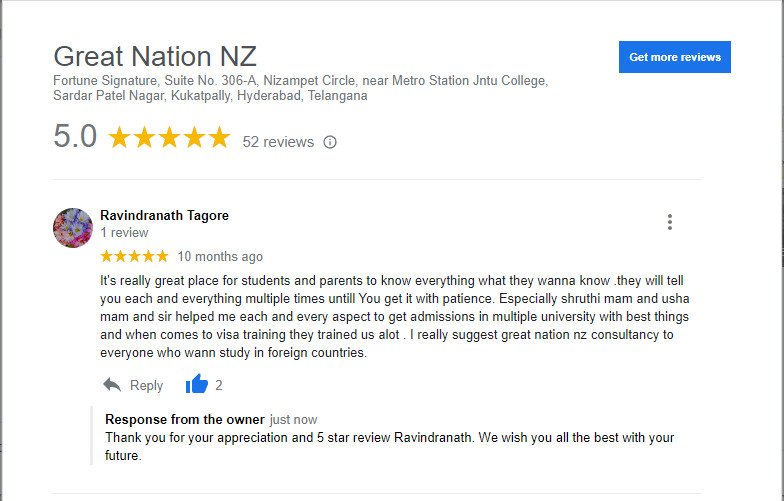 Ravindranath Tagore rates us 5 stars on Google Reviews